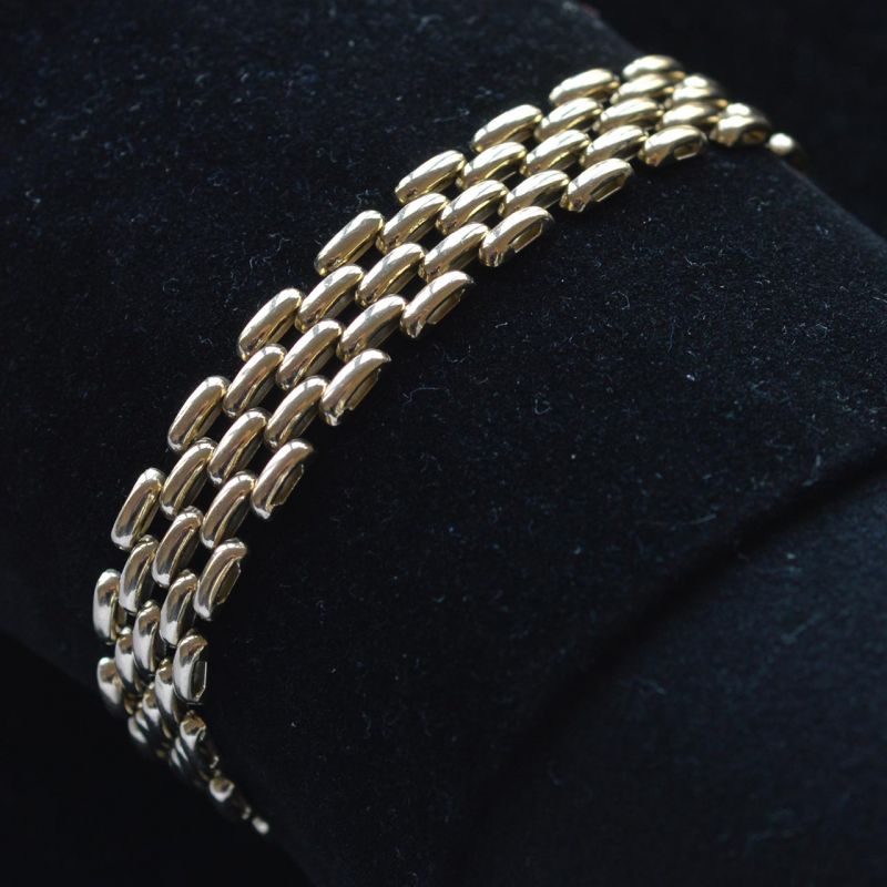 14K gold Panther schakel armband - Rocks and Clocks