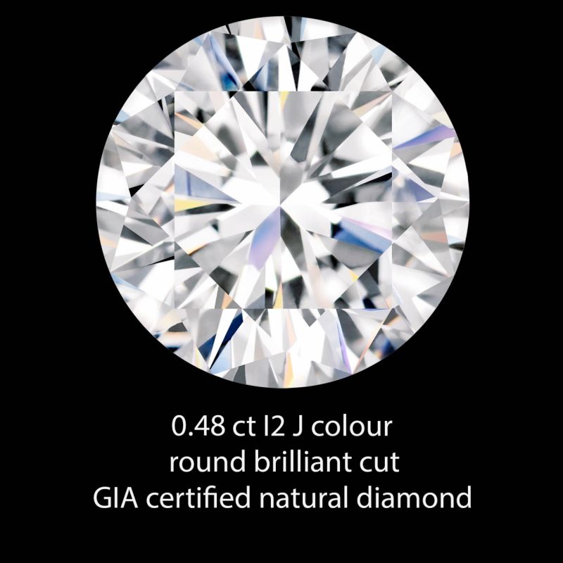 Gelukkig Ansichtkaart Korst 0.48 crt I2 zuiverheid J kleur natuurlijke diamant - Rocks and Clocks