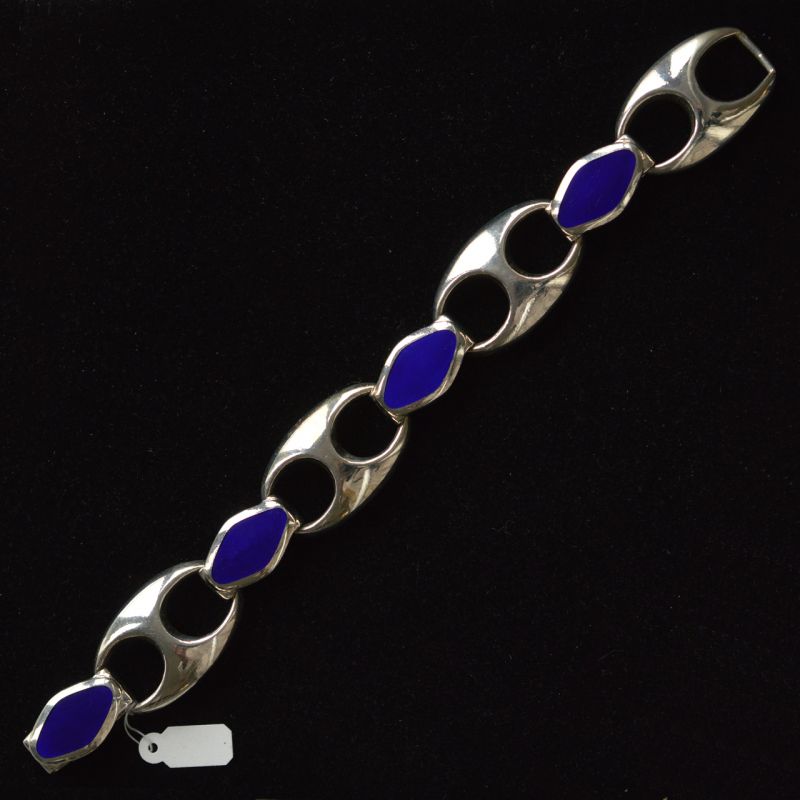 70er-jaren-moderne-zilveren-blauw-emaille-design-armband-italie-1965