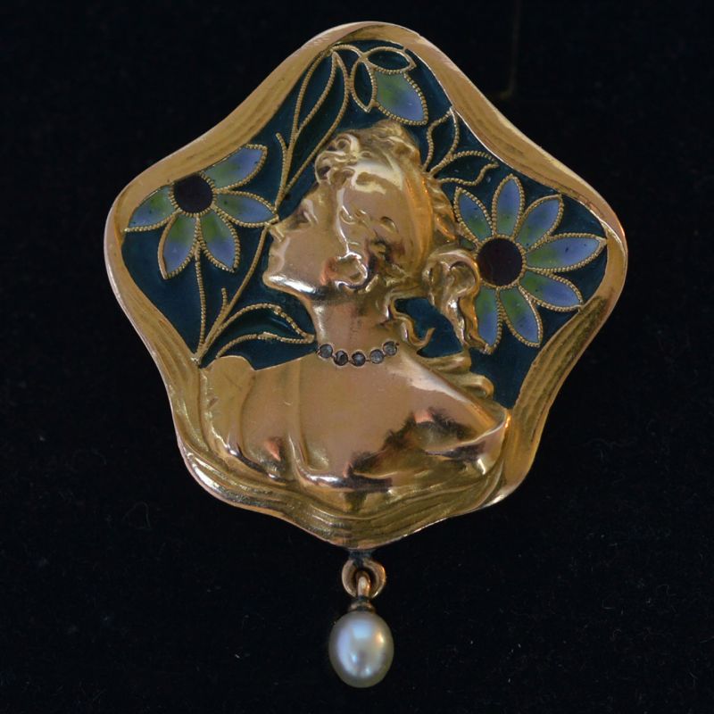 art-nouveau-broche-met-venster-emaille-goud-1900