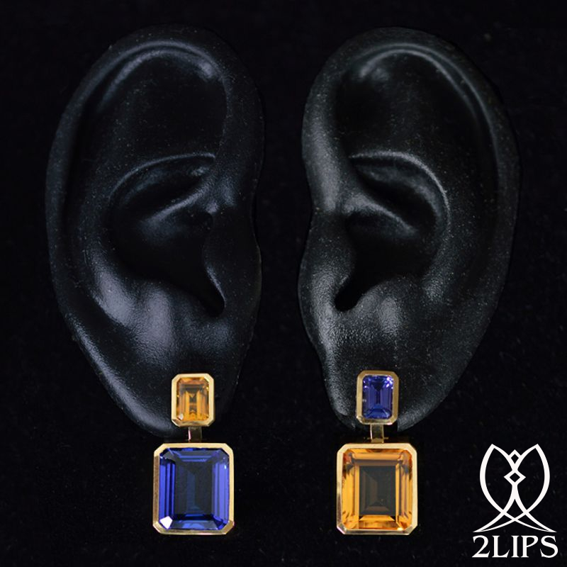 18k-goud-2lips-tanzaniet-citrien-2lips-oorhangers-oorbellen-onwerp-dutch-designer-david-aardewerk