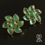 2lips-flower-tulp-smaragd-oorbellen-oorstekers-ontwerper-david-aardewerk-juwelier-18k-goud-keukenhof-dutch