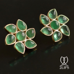 2lips-flower-tulp-smaragd-oorbellen-oorstekers-ontwerper-david-aardewerk-juwelier-18k-goud-keukenhof-dutch