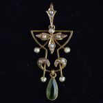 15-karaat-gouden-art-nouveau-hanger-met-peridot-en-parel