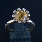 14k-karaat-geel-gouden-ring-diamant-citrine-modern-eigentijdse