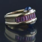 franse-80er-jaren-ring-roze-rubeliet-blauwe-saffier-18k-gold