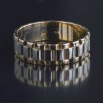 14-karaat-wit-en-geel-gouden-tank-schakel-rolex-ring