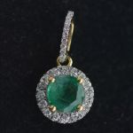 18-karaat-geel-goud-ronde-halo-candy-cluster-hanger-smaragd-natuurlijke-kimberly-gecertificeerde-natuurlijke-diamant