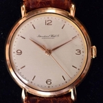 rood-gouden-i-w-c-heren-pols-horloge-1960-cal-89