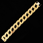 geel-en-wit-gouden-armband-met-platte-gourmetschakels