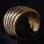 18-karaat-geel-rood-en-witgouden-ring