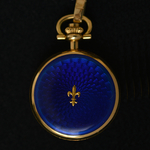 18-karaat-gouden-dames-zakhorloge-emaille-guilloche-franse-lelie-decoratie