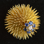 tiffany-co-nederland-vintage-saffier-zee-egel-pin-broche-geel-goud-diamant