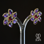 2lips-flower-tulp-amethist-rubelliet-toermalijn-oorbellen-oorstekers-ontwerper-david-aardewerk-juwelier-18k-goud-keukenhof-dutch